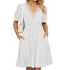 Urban Style Dress With Pockets And V Neck For Spring Casual Wear