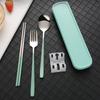 Набор столовых приборов Вилки Палочки для еды Ложки 3 в 1 Нержавеющая сталь Посуда с коробкой Столовые приборы Набор столовых приборов для путешествий Кемпинга