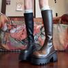 Black Boots Women's 2025 New Spring and Autumn Winter Thick-soled Knee-high Knight Boots Small Long Boots