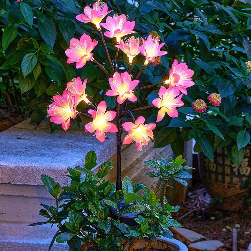 Подключаемый солнечный напольный светильник-цветок, водонепроницаемый, имитация ландшафтного газона, теплый свет, цветной свет, садовые светильники, газон, задний двор