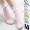 Women Casual Sweet Lace Ruffle Frilly Ankle Socks Ladies Princess Girl Solid Lolita Style Sock Cotton Socks
