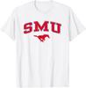 Официально лицензированная футболка SMU Mustangs с аркой на белом фоне