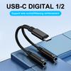 1 шт. Для Phone15 16 USB C Конвертер 2в1 Type C на двойной аудиоадаптер 3,5 мм ЦАП Голосовой микрофон Разъем для наушников Кабель