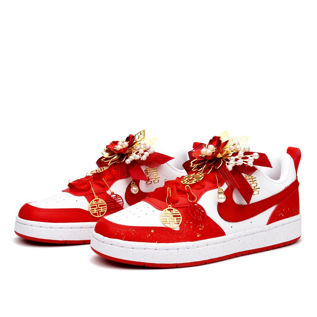 Nike Court Borough Eternal Love Slip Resistant Cushioning Low top Skateboard Shoes Women's Red DV5456-137(Team900-)