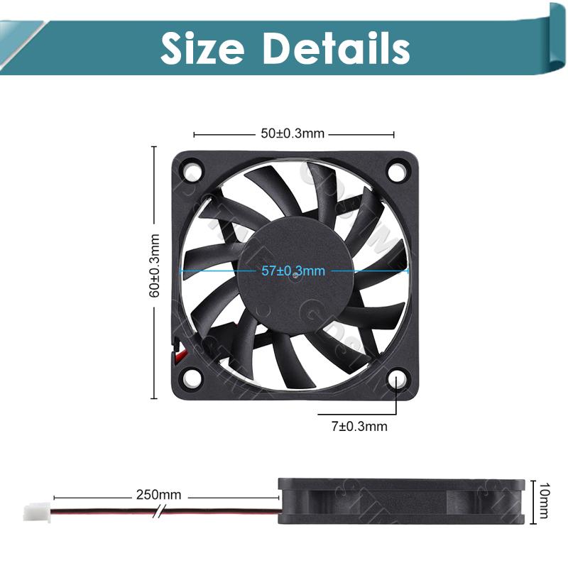 Gdstime 60MM Вентилятор 24V 12V 5V Охладитель 60x60x10MM Осевой Охлаждающий Вентилятор 6010 Двойной Подшипник Бесщеточный Dupont USB Вентилятор для Корпуса ПК Охлаждения CPU