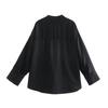 Women's drape-style European and American style with a loose chest pocket and stand-collar shirt