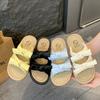 Sandals women's summer thick-bottomed versatile skirt 2025 wear new slippers one-word bow