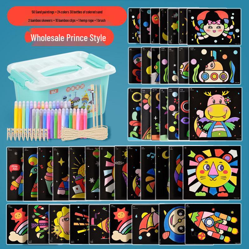 Heng Wu Colored Sand Art Bottle - DIY Craft & Educational Scratch Painting Toy for Kids