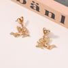 Light luxury style, versatile, trendy and fashionable, niche golden design earrings, stud earrings and other accessories