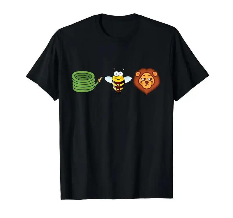 Hose Bee Lion Men's Cotton Crew Neck Casual Graphic T-shirt