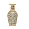 Designer Decorative Marble Flower Vase | Round Shape Jaal Meenakari Hand Painted Work Showpiece Vases for Home Decoration