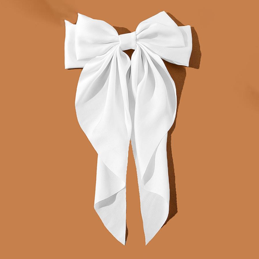 Silky Satin Hair Bows Big Hair Bows for Women Hair Ribbons Long Tail Big Bows Hairpin Spring Clips Hair Accessories for women