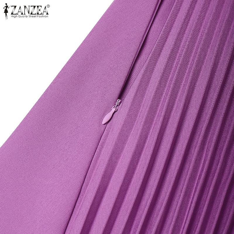 ZANZEA Women Casual V-Neck Summer Short Sleeve Dress