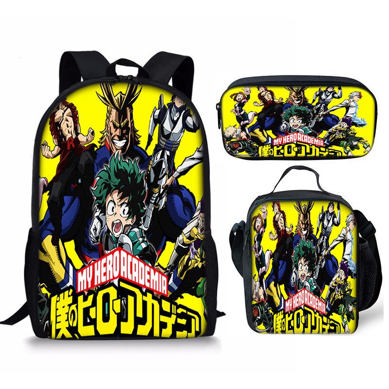 My Hero Academia Student Pack With Polyester Lining And Anime Cartoon Design For Teens