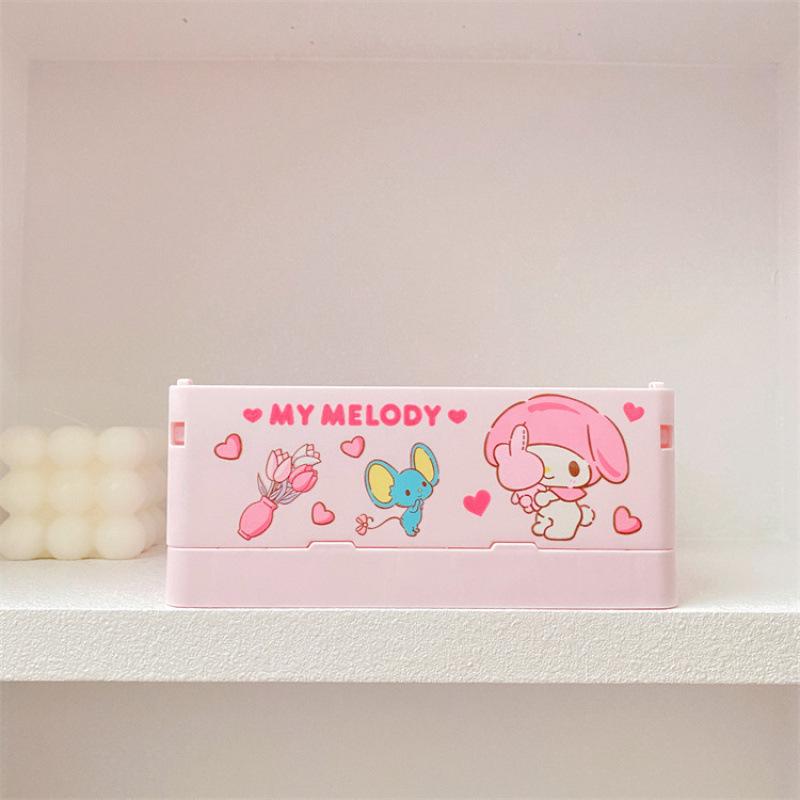 Candy Color Foldable Storage Box - Cute, Plastic Desktop Organizer for Stationery and Sundries