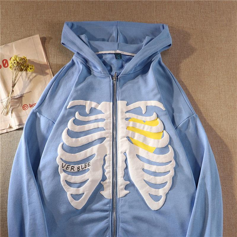 Women Fashion Printing Anime Men Women Zipper Hoodie Jacket Loose Streetwear Pullover