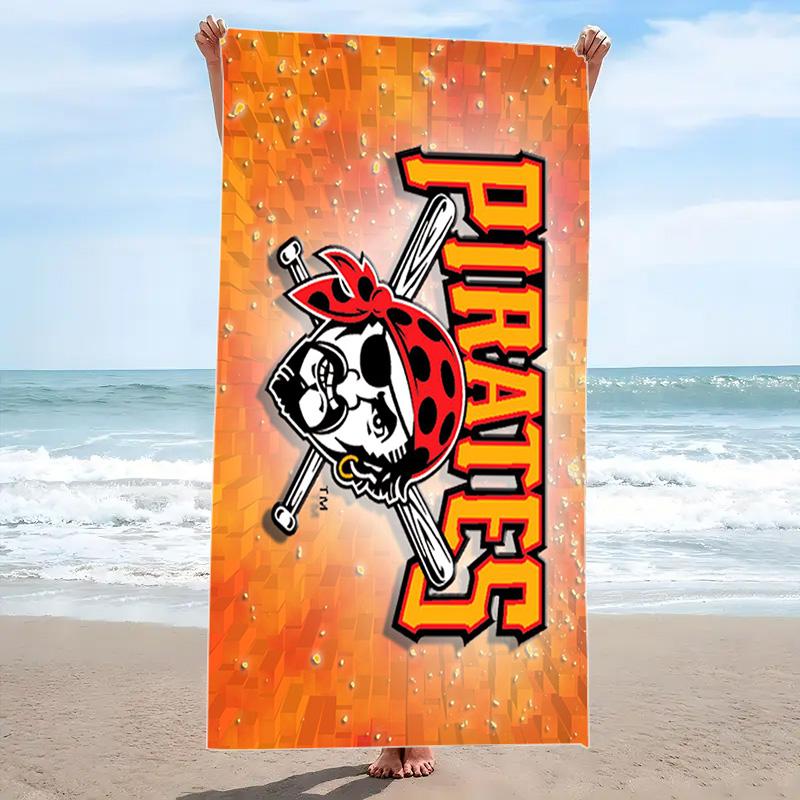 Pittsburgh Pirates Logo Print Beach Towel, Large Soft Quick Dry Towel for Beach Camping Swimming