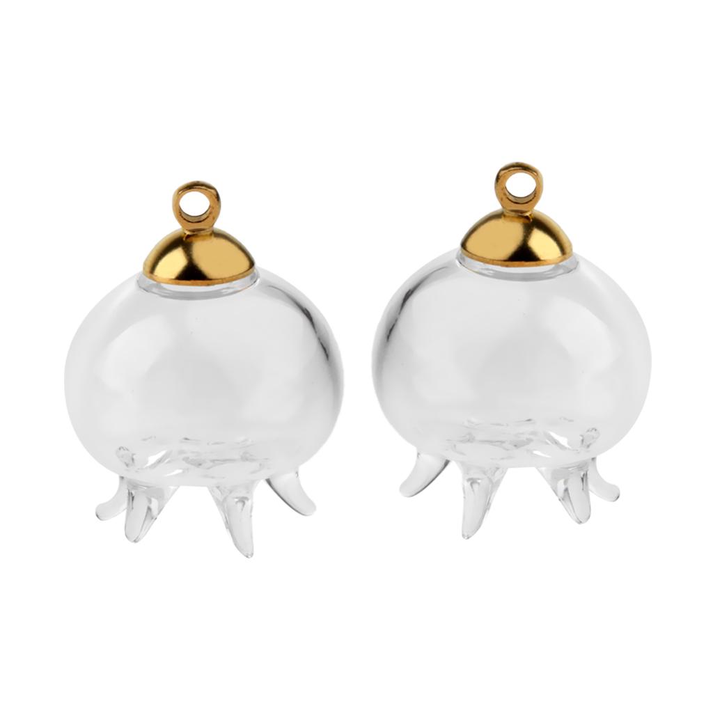 2шт мини-медуза пустая стеклянная бутылка желаний флакон подвеска-подвеска