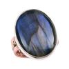 Natural Labradorite Gemstone Handmade 925 Sterling Silver Two Tone Ring S.8 l1y99
