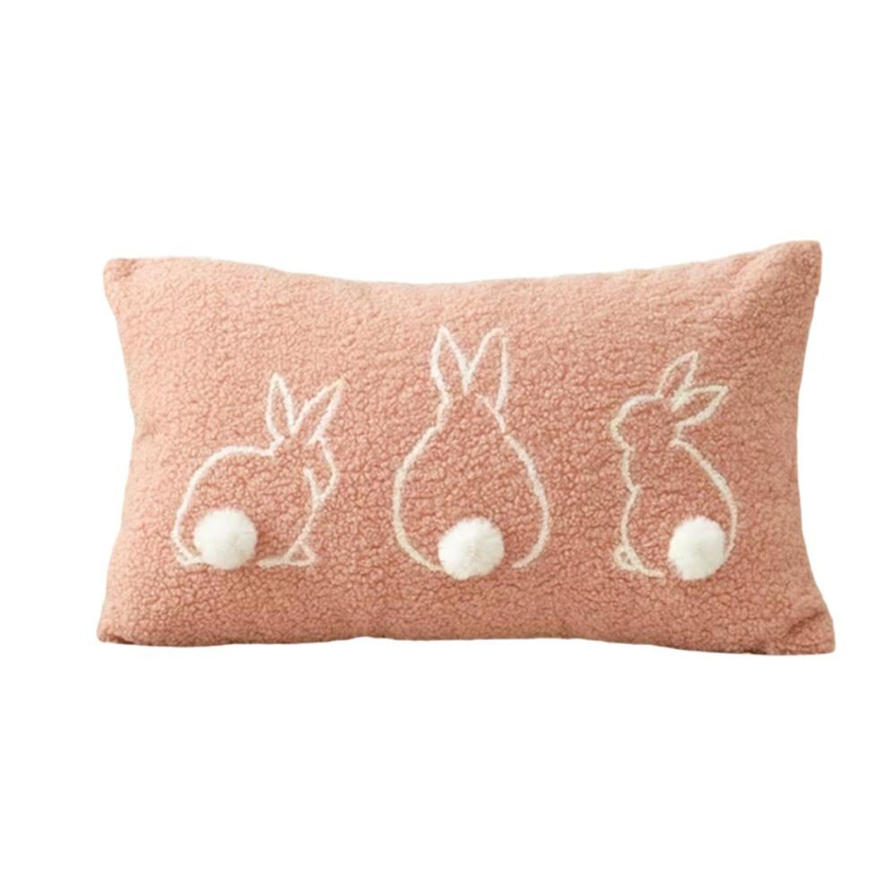 Plush Easter Bunny Pillow Cover Square/Rectangular Pillowslip Cartoon Rabbit Pillow Case Bed Room