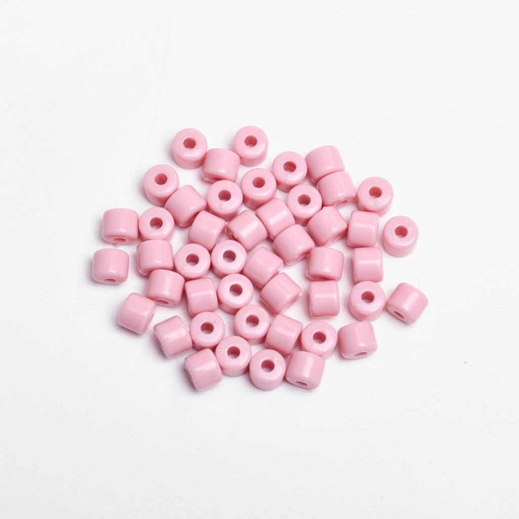 Acrylic for Earrings Necklace Fashion Accessories Cylindrical 6.5mm Bracelet Jewelry Making Cream Color DIY Material 50Pcs Keychain  Accessories