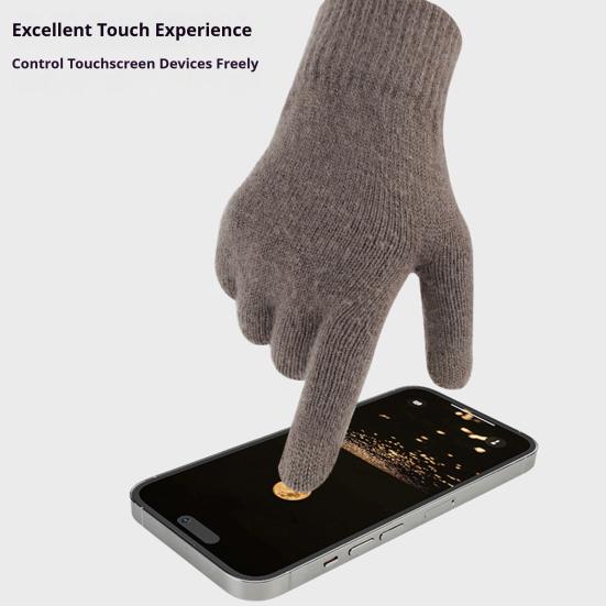 3Pcs/Set Men Hat Scarf Gloves Set Solid Color Twist Texture Brimless Hat Neckerchief Knitting Gloves Set Winter Accessories