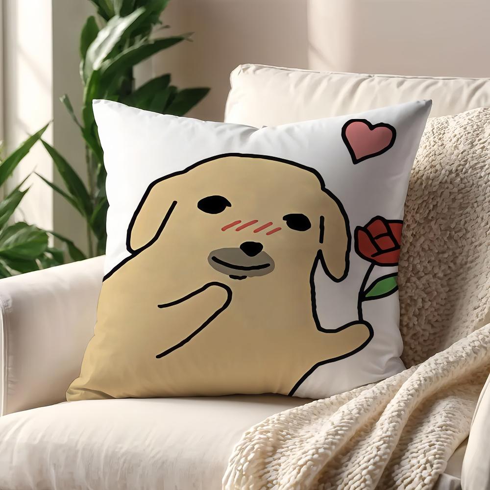 funny kawaii nNudaeng Dog Meme cushion cover For Pillow Printing Sofa Decoration Home Car Room Coffee Office Nordic Simplicity