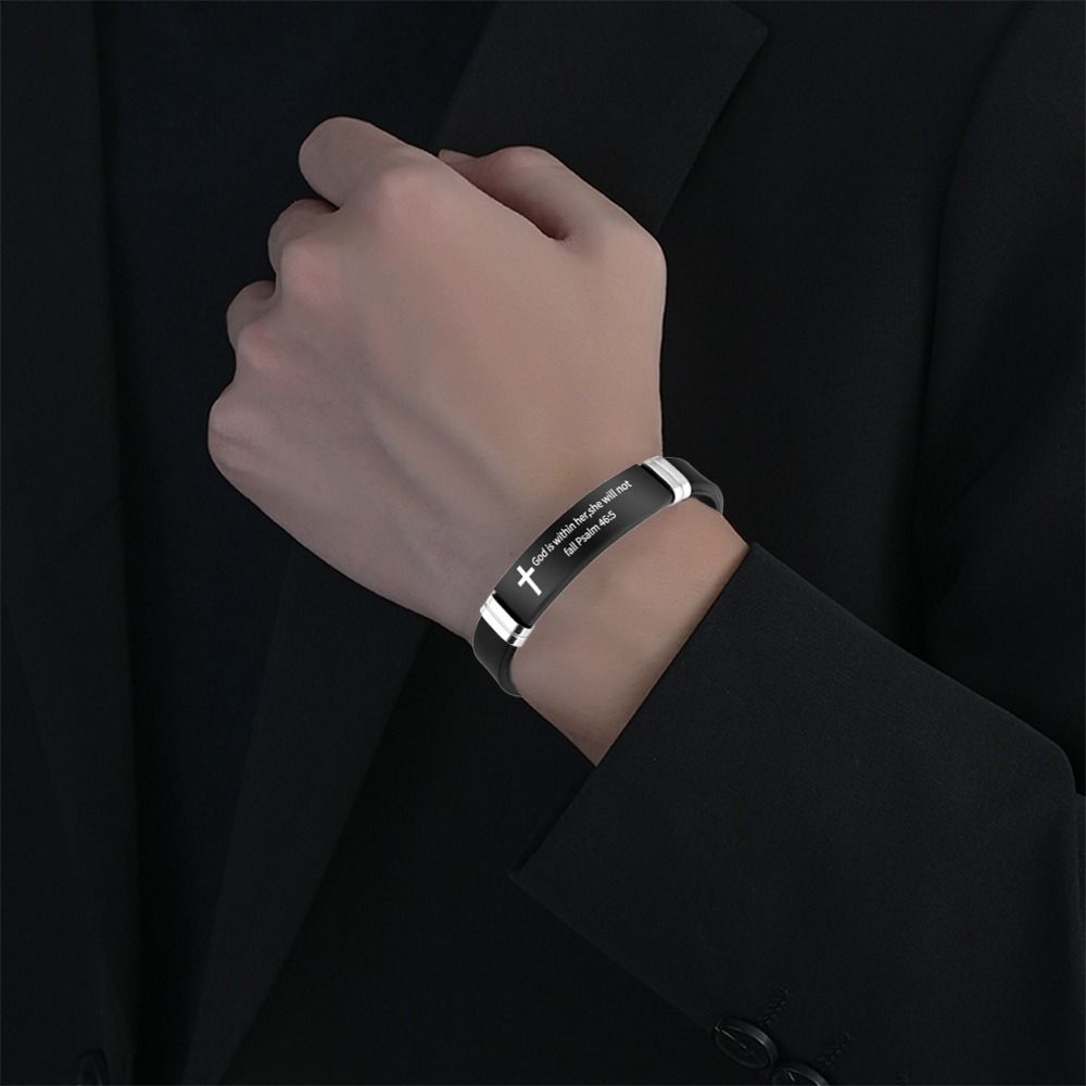 ID Wristband Family Friendship Bracelet Cross Design Christian Bracelet  Christian Gifts