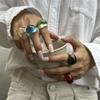Кольца большого размера неправильной формы из смолы, геометрические кольца, кольца на фаланги, винтажные кольца из смолы, модная бижутерия