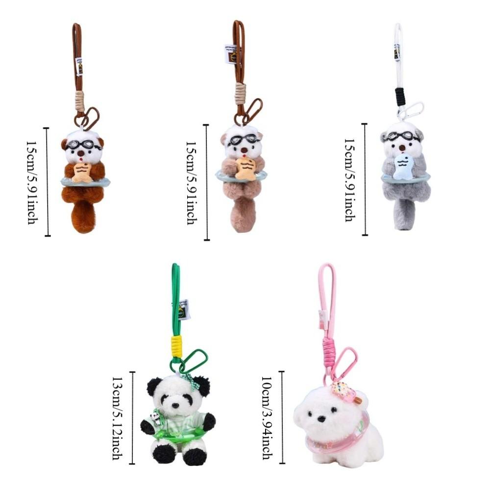 Decorations Cartoon Pilot Otter Keychain Keys Accessories Otter Keyring  Students