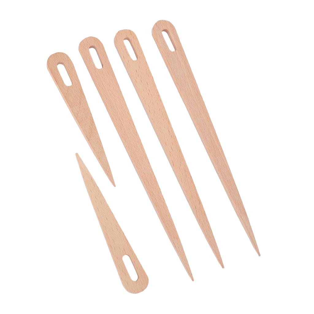 5 Pack Wooden Weaving Crochet Needles DIY Crafts Tool Tapestry Sewing Wooden Big Eye Knitting