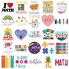 50 Math Doodle Stickers for Water Bottles Laptops Phone Cases Fun Cartoon Decals with English Slogans