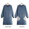 Functional Solid Color Kitchen Cooking Apron Long Sleeve Multiple Pockets Household Apron Waterproof Baking Overalls Restaurant