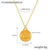Fenny Fashion Embossed Stars 12 Constellations Round Brand Pendant Necklace 18K Gold Plated Stainless Steel Jewelry