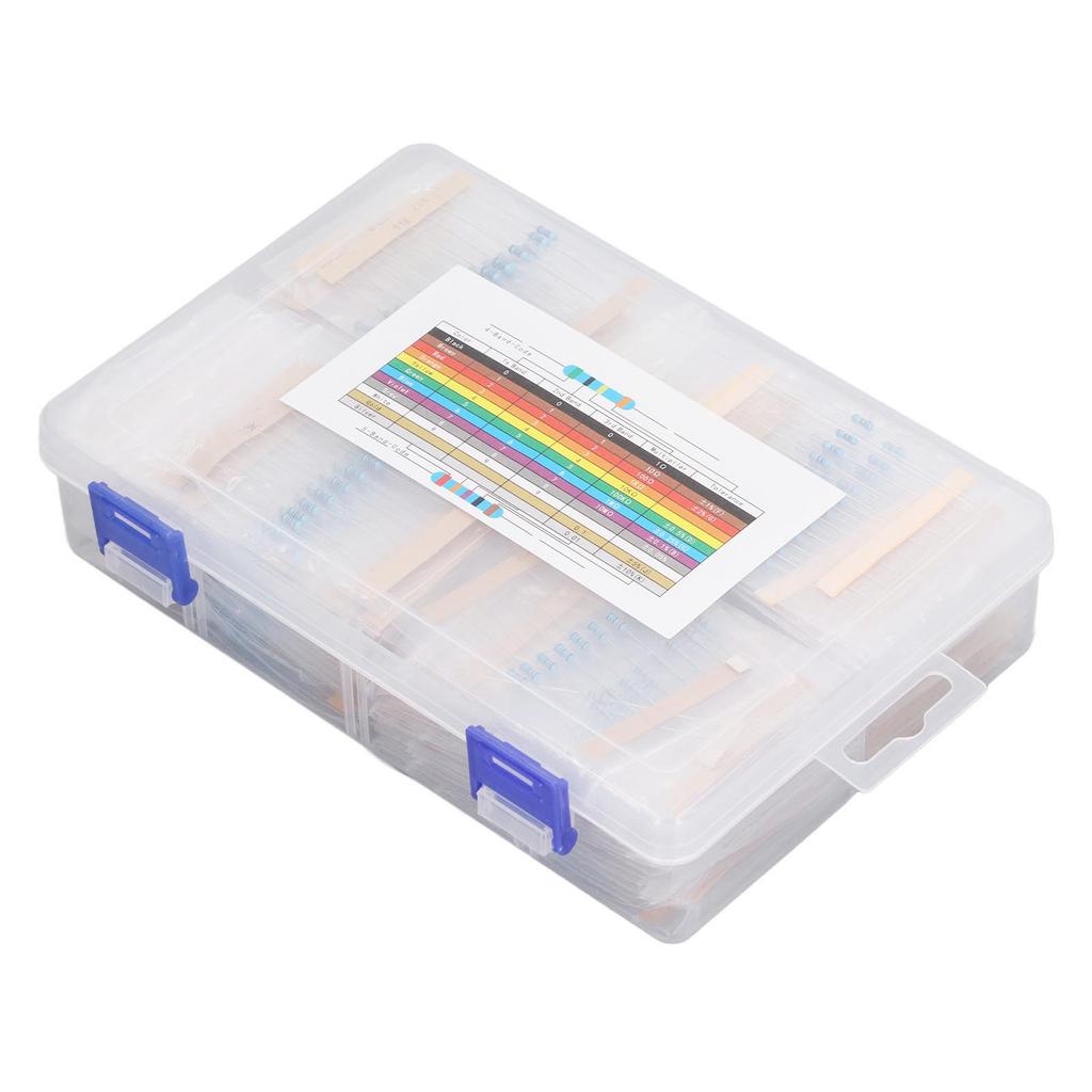 1450 Pcs Resistor Kit 1/4W 1 To 1M Ohm Metal Film Resistors Assortment Kit for Electronic Industry