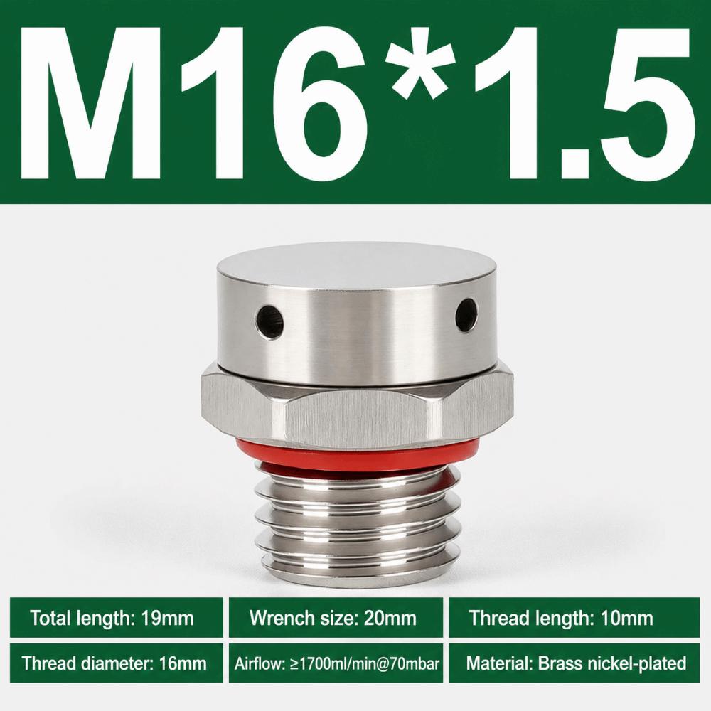 Brass Breather Valve Nickel Plated Pressure Balance Plug Durable Automatic Venting Valve