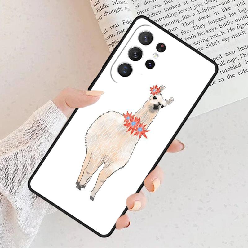 Чехол для телефона с узором из лам и альпак Для Samsung Galaxy S25 S23 S30 S21 S20 FE S24 S22 Note 10 20 S8 Plus Ultra lite