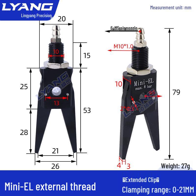 Pneumatic Mini Grippers: A/B/C/E Robot Arm Clamps for Injection Molding (J1060/J1080).