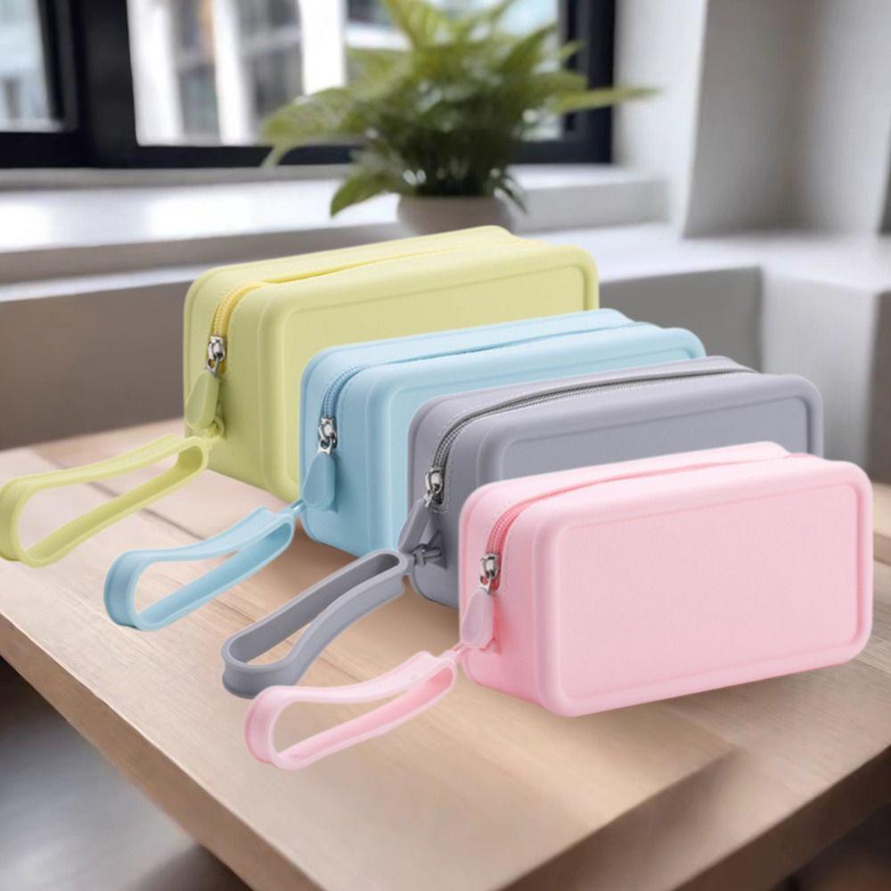 Silicone Travel Pouch Large Capacity Earphone Bag New Cosmetic Bag  Women Girls