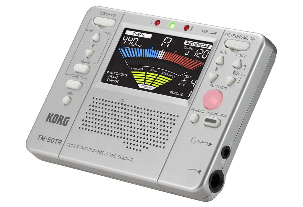 KORG TM-50TR Silver Tuner Metronome Orchestral