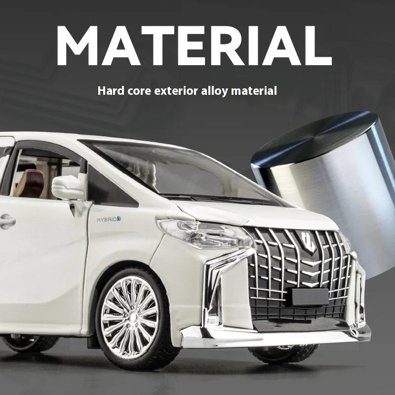 1/24 TOYOTA Alphard Luxury MPV литая модель автомобиля из сплава металла со звуком и светом коллекционирование хобби высокая имитационная модель подарок для мальчика