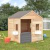 VidaXL Playhouse and Lockable Door/Flowers Solid Wood Fir, Wooden Playhouse, Playground for Children, 93687