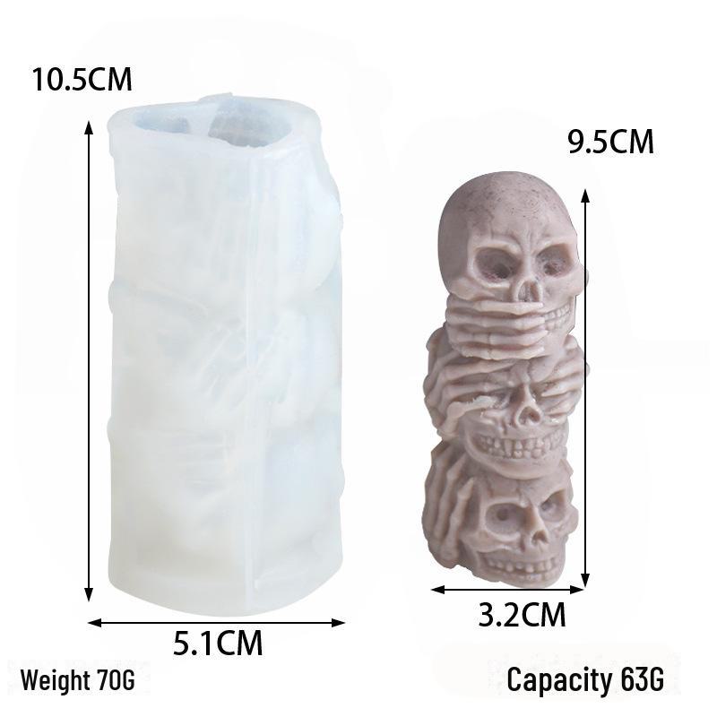 Силиконовая форма «Череп и тыква» на Хэллоуин своими руками — 3 в 1, украшения для свечей в виде привидения, лица и гроба