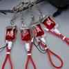 PVC Blood Bag Pendant Type A B O AB Plasma Halloween Blood Pendant  Jewelry Making Gift