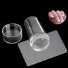 1Set Transparent Nail Art Silicone Stamping Stamper Scraper Image Plate Manicure Print Tool Diy With Cap Seal Printing Nail Tool