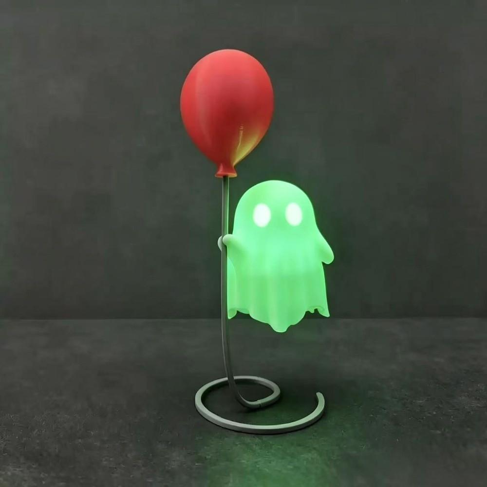 Spiral Base Halloween Ghost Figure Resin Material Miniature Balloon Ornament Nightstand Companion
