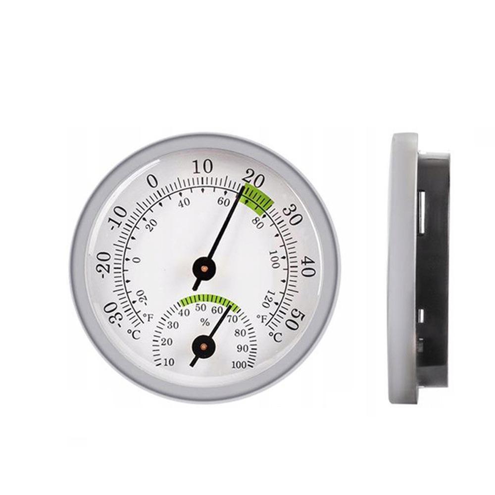2 in 1 Gauge Mini Pointer Thermometer No Battery Required Diameter 58MM Temperature Meter Metal Case -30℃~50℃ Range