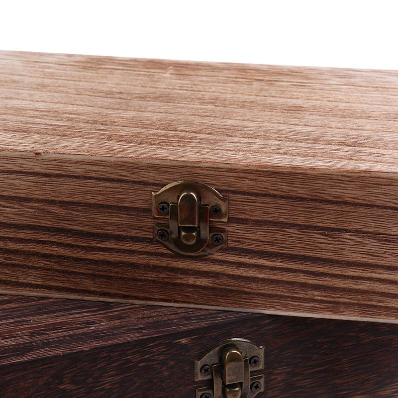 Ретро шкатулка для драгоценностей Настольная деревянная раскладушка для хранения рук Украшение Деревянная шкатулка