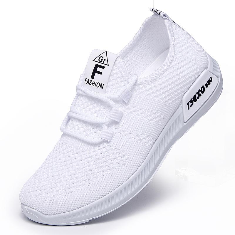 Shoes Women's 2025 New Foreign Trade Women's Shoes Flying Woven Single Shoes Soft-soled Breathable Shoes Casual Sports Shoes Women