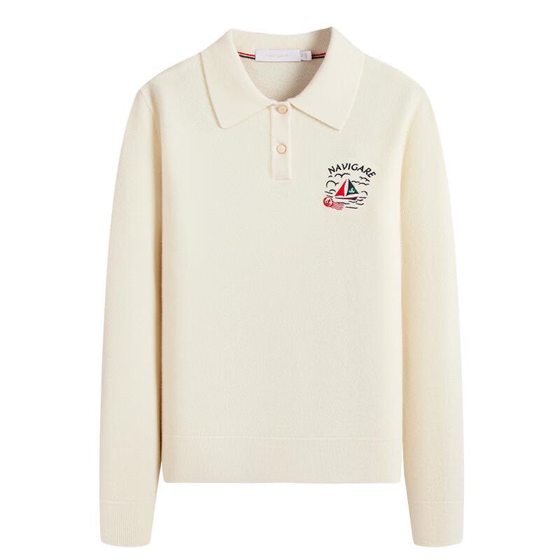 Navigare Женский вязаный свитер поло из 100% шерсти